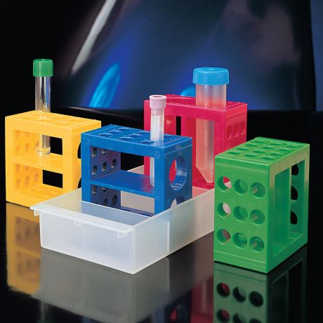 Színes kémcsőállvány készlet